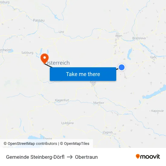Gemeinde Steinberg-Dörfl to Obertraun map