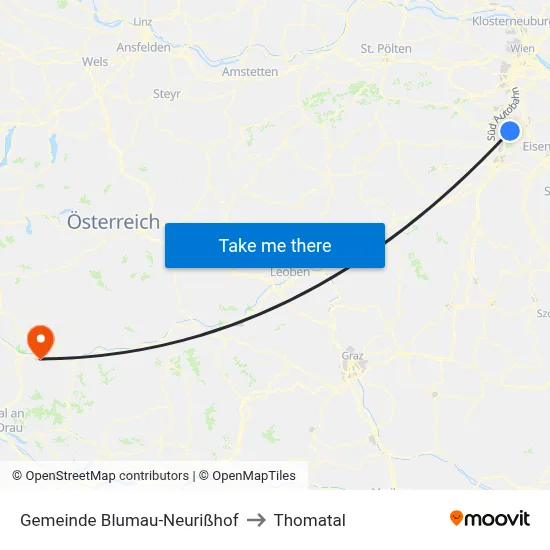 Gemeinde Blumau-Neurißhof to Thomatal map