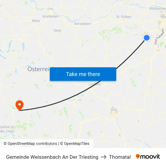 Gemeinde Weissenbach An Der Triesting to Thomatal map