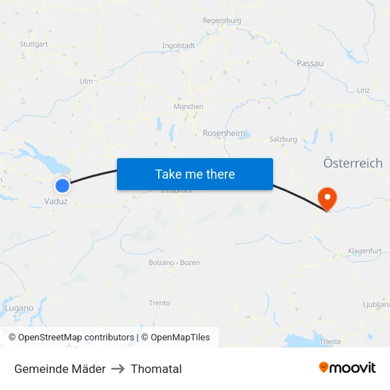 Gemeinde Mäder to Thomatal map