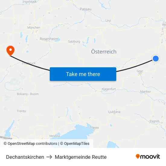 Dechantskirchen to Marktgemeinde Reutte map