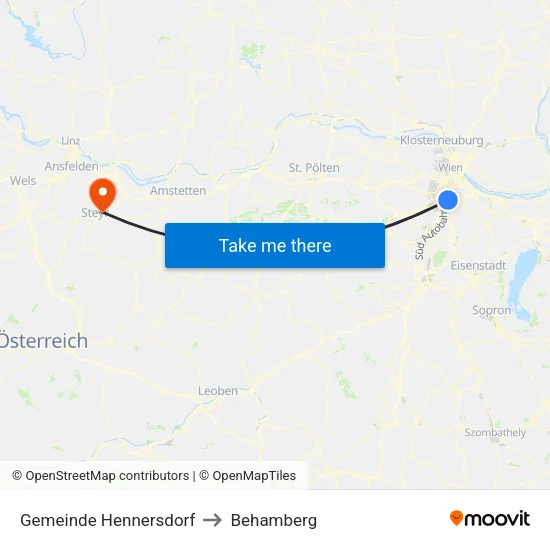 Gemeinde Hennersdorf to Behamberg map