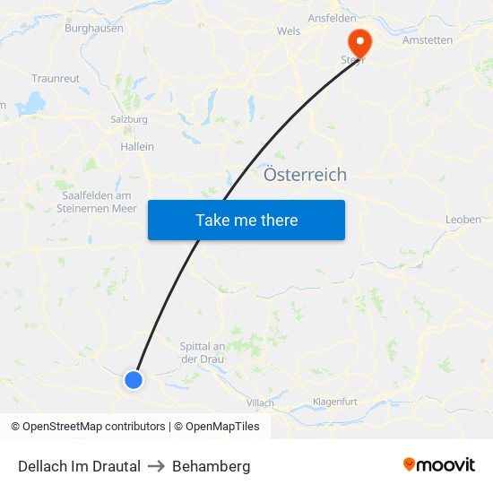 Dellach Im Drautal to Behamberg map