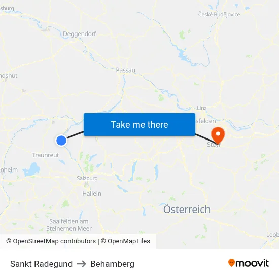 Sankt Radegund to Behamberg map