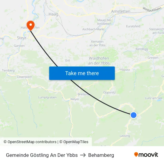 Gemeinde Göstling An Der Ybbs to Behamberg map