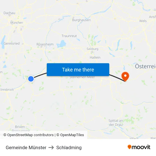 Gemeinde Münster to Schladming map