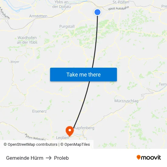 Gemeinde Hürm to Proleb map