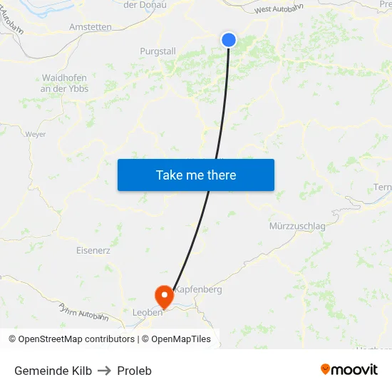 Gemeinde Kilb to Proleb map