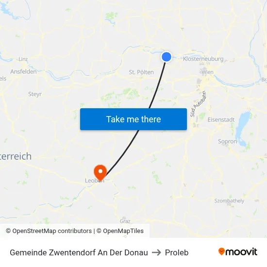 Gemeinde Zwentendorf An Der Donau to Proleb map