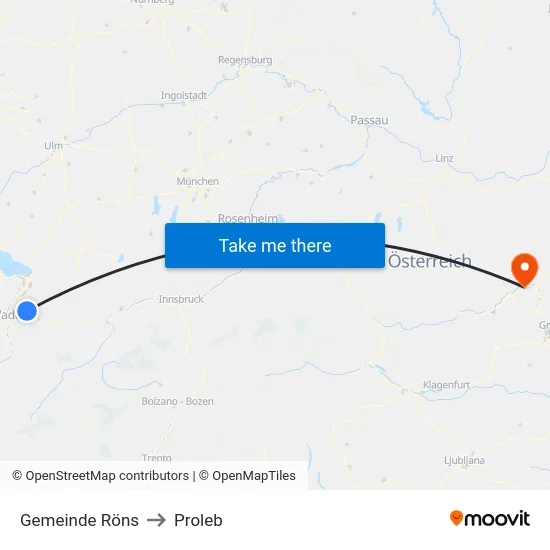 Gemeinde Röns to Proleb map