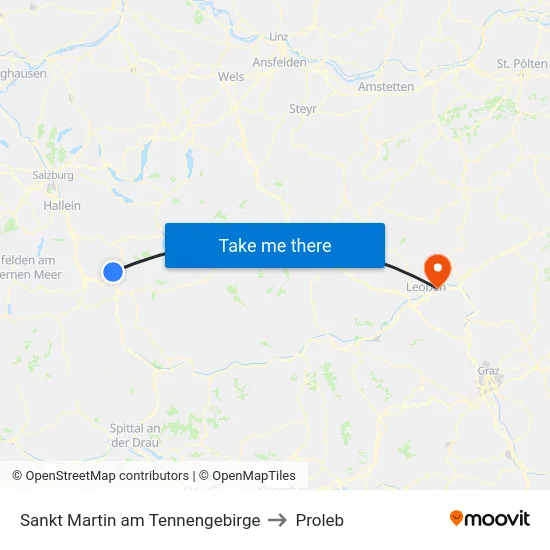 Sankt Martin am Tennengebirge to Proleb map