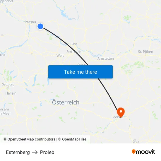 Esternberg to Proleb map