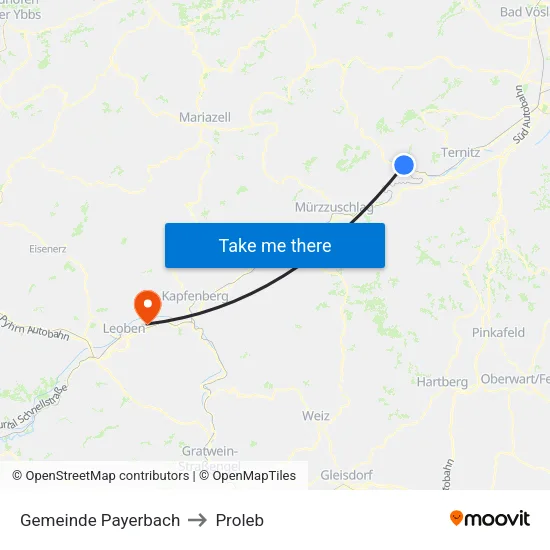 Gemeinde Payerbach to Proleb map