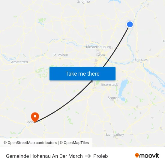 Gemeinde Hohenau An Der March to Proleb map