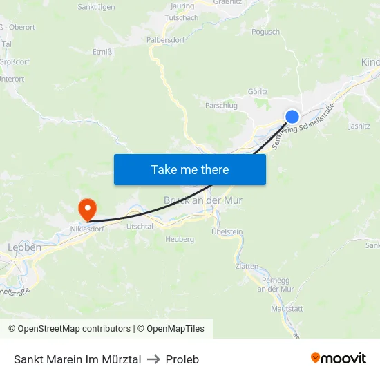 Sankt Marein Im Mürztal to Proleb map