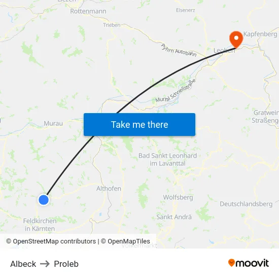 Albeck to Proleb map