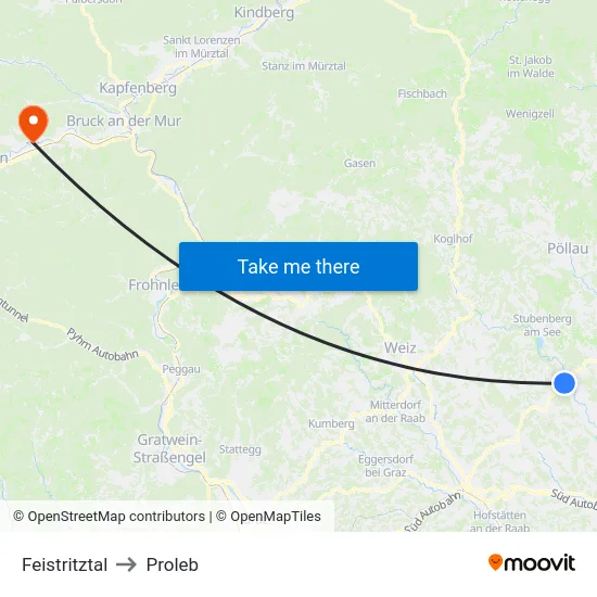 Feistritztal to Proleb map