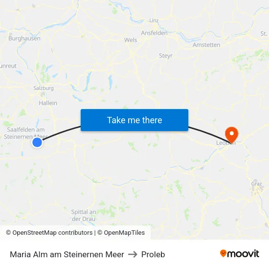 Maria Alm am Steinernen Meer to Proleb map