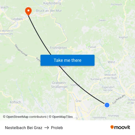 Nestelbach Bei Graz to Proleb map