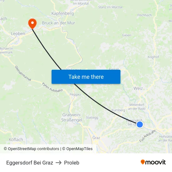 Eggersdorf Bei Graz to Proleb map