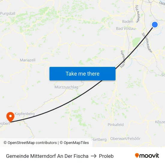 Gemeinde Mitterndorf An Der Fischa to Proleb map
