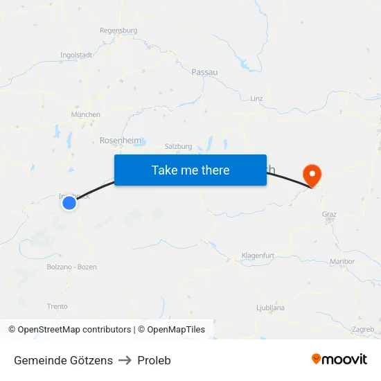 Gemeinde Götzens to Proleb map