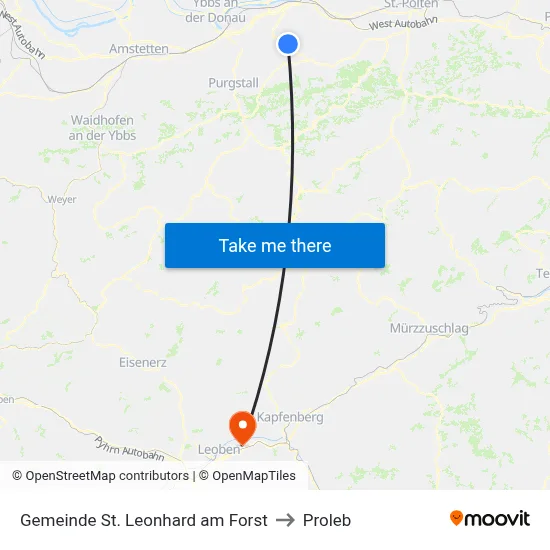Gemeinde St. Leonhard am Forst to Proleb map