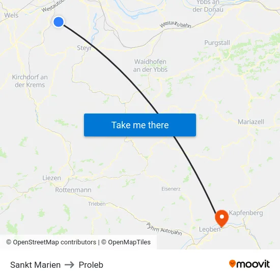 Sankt Marien to Proleb map