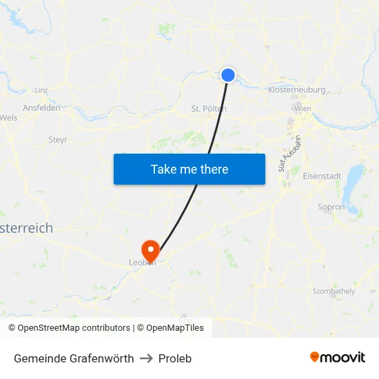 Gemeinde Grafenwörth to Proleb map