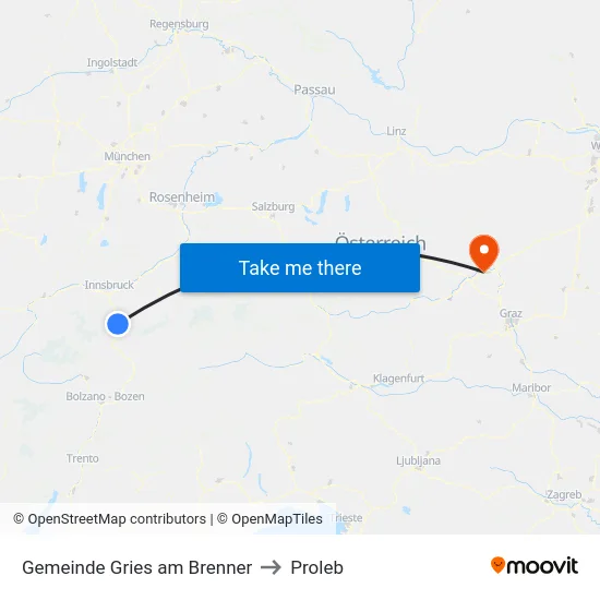 Gemeinde Gries am Brenner to Proleb map