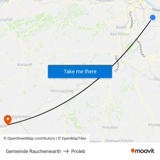 Gemeinde Rauchenwarth to Proleb map
