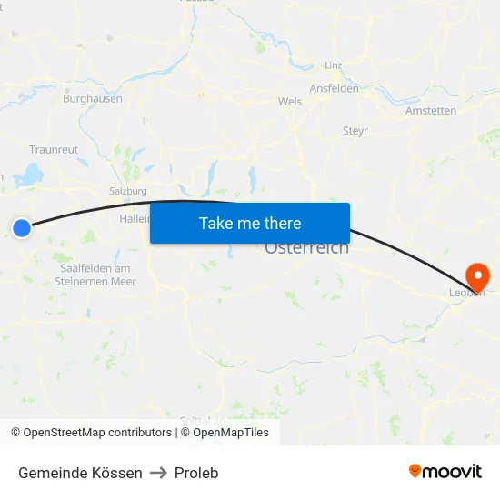 Gemeinde Kössen to Proleb map