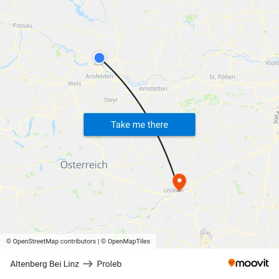 Altenberg Bei Linz to Proleb map