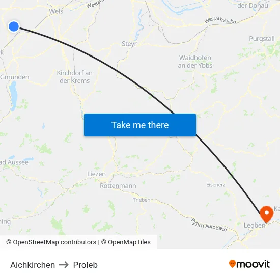 Aichkirchen to Proleb map