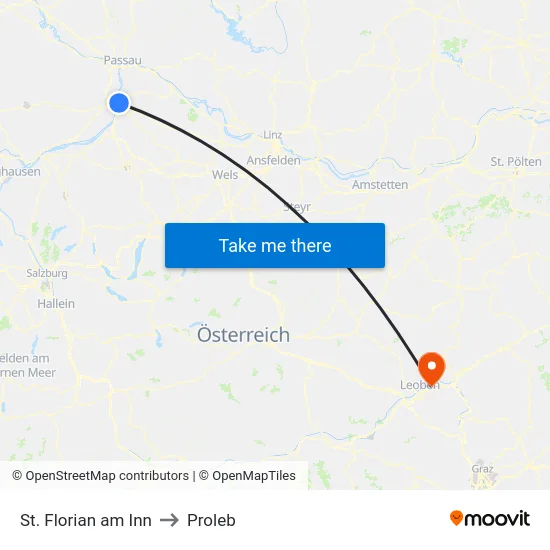 St. Florian am Inn to Proleb map