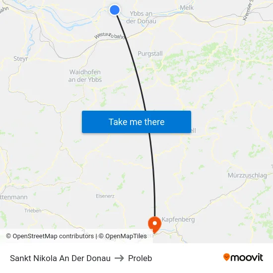 Sankt Nikola An Der Donau to Proleb map