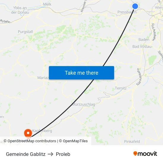 Gemeinde Gablitz to Proleb map