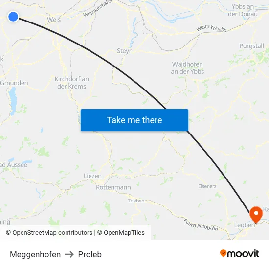 Meggenhofen to Proleb map