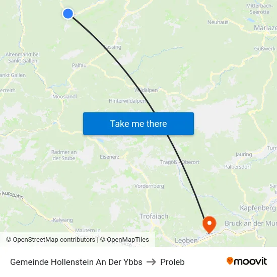 Gemeinde Hollenstein An Der Ybbs to Proleb map