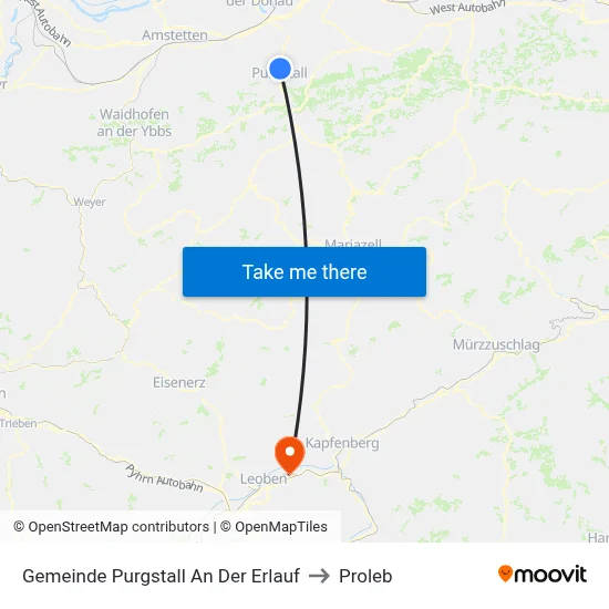 Gemeinde Purgstall An Der Erlauf to Proleb map