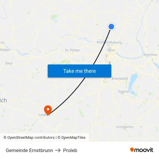 Gemeinde Ernstbrunn to Proleb map