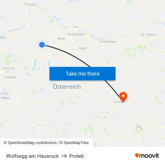 Wolfsegg am Hausruck to Proleb map