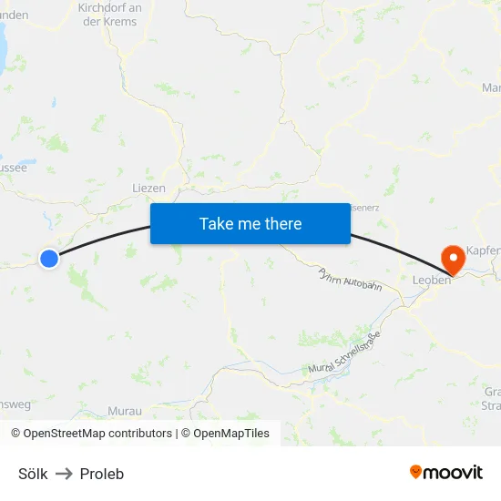 Sölk to Proleb map
