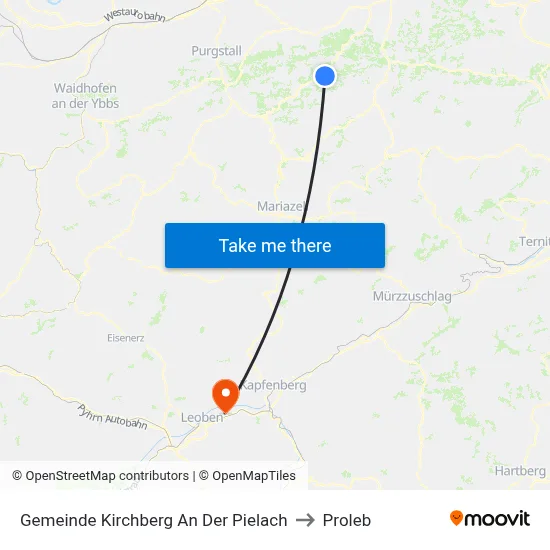 Gemeinde Kirchberg An Der Pielach to Proleb map