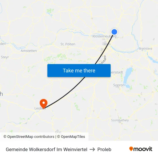 Gemeinde Wolkersdorf Im Weinviertel to Proleb map