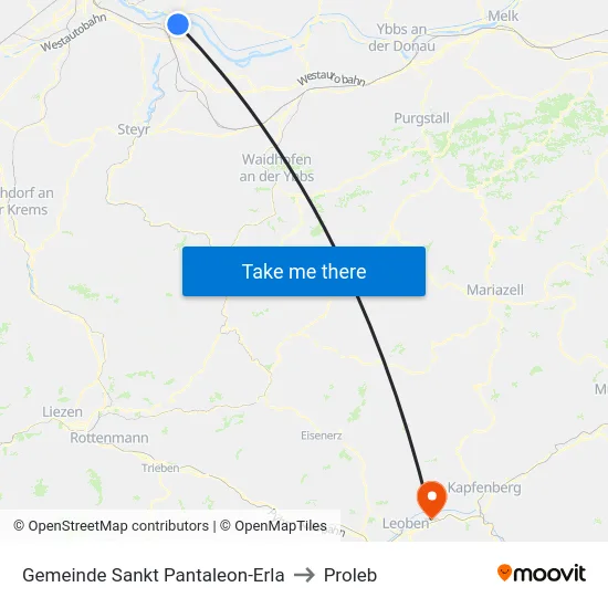 Gemeinde Sankt Pantaleon-Erla to Proleb map