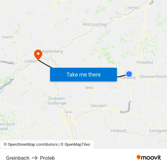 Greinbach to Proleb map