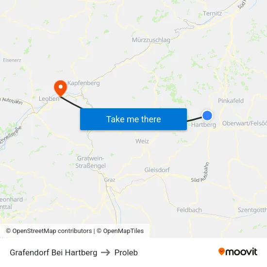Grafendorf Bei Hartberg to Proleb map