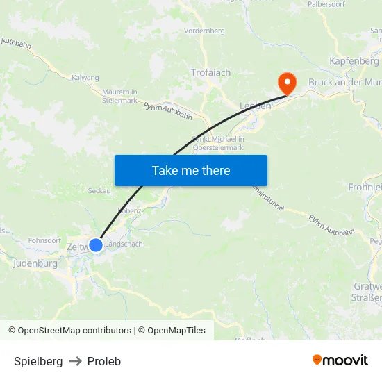 Spielberg to Proleb map