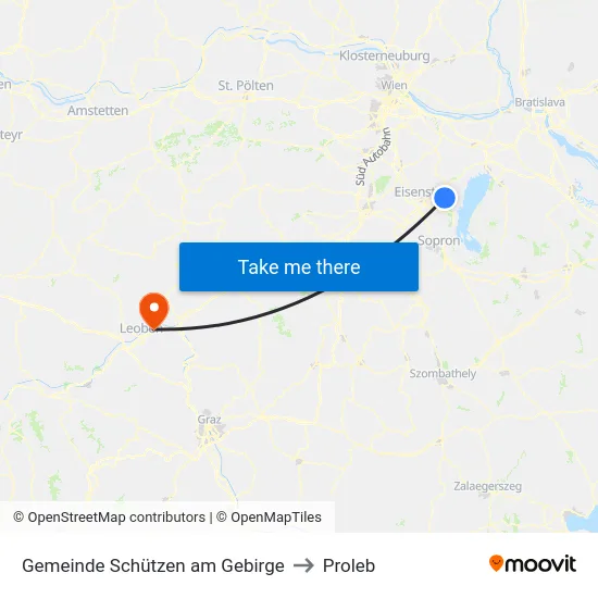 Gemeinde Schützen am Gebirge to Proleb map